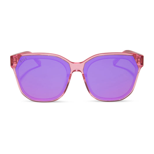 GIA - CANDY PINK CRYSTAL + PINK RUSH MIRROR SUNGLASSES