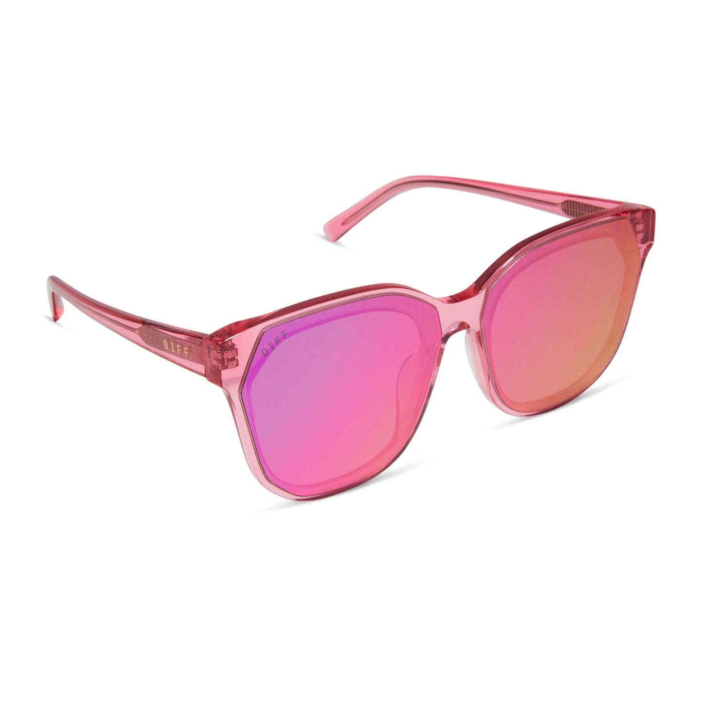 GIA - CANDY PINK CRYSTAL + PINK RUSH MIRROR SUNGLASSES