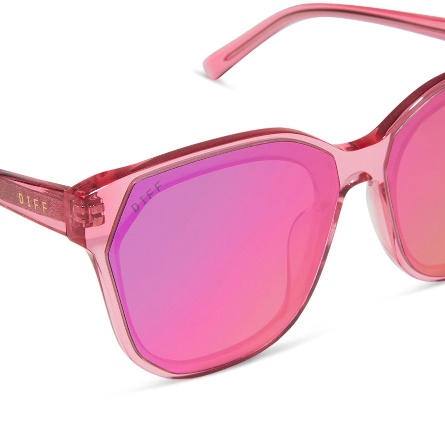 GIA - CANDY PINK CRYSTAL + PINK RUSH MIRROR SUNGLASSES