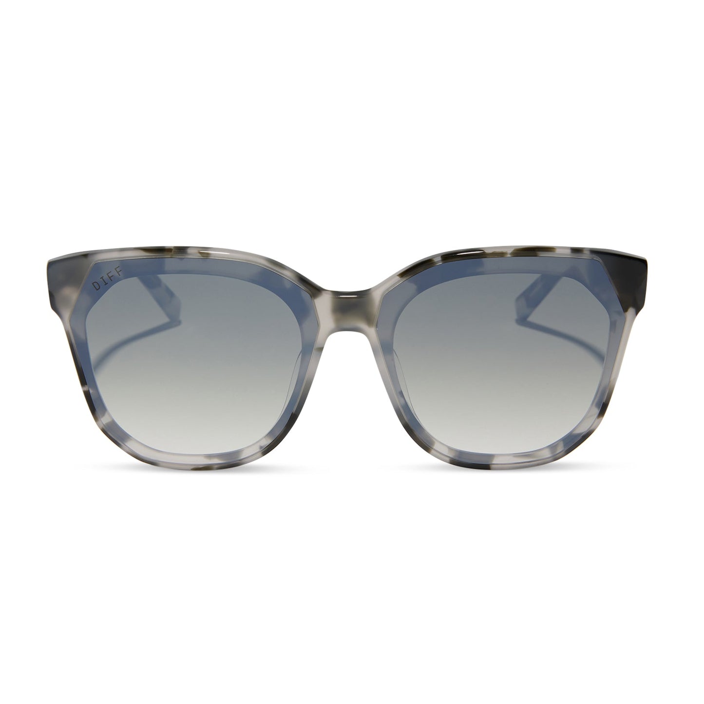 GIA - KOMBU + OLIVE GRADIENT WITH SILVER FLASH SUNGLASSES