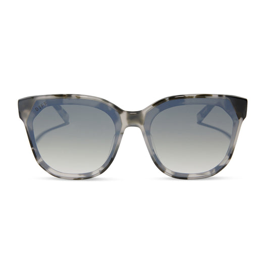 GIA - KOMBU + OLIVE GRADIENT WITH SILVER FLASH SUNGLASSES