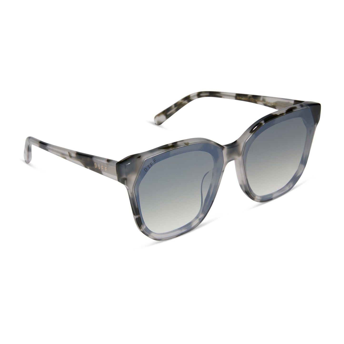 GIA - KOMBU + OLIVE GRADIENT WITH SILVER FLASH SUNGLASSES