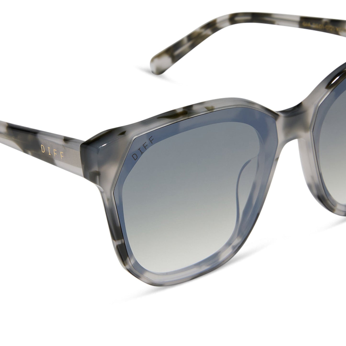 GIA - KOMBU + OLIVE GRADIENT WITH SILVER FLASH SUNGLASSES