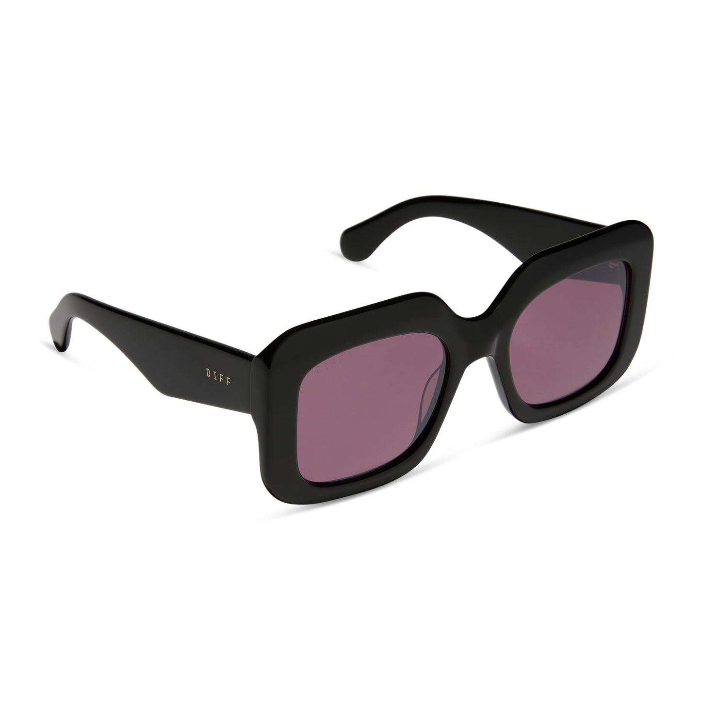 GIADA - BLACK + AUBERGINE W SILVER FLASH SUNGLASSES