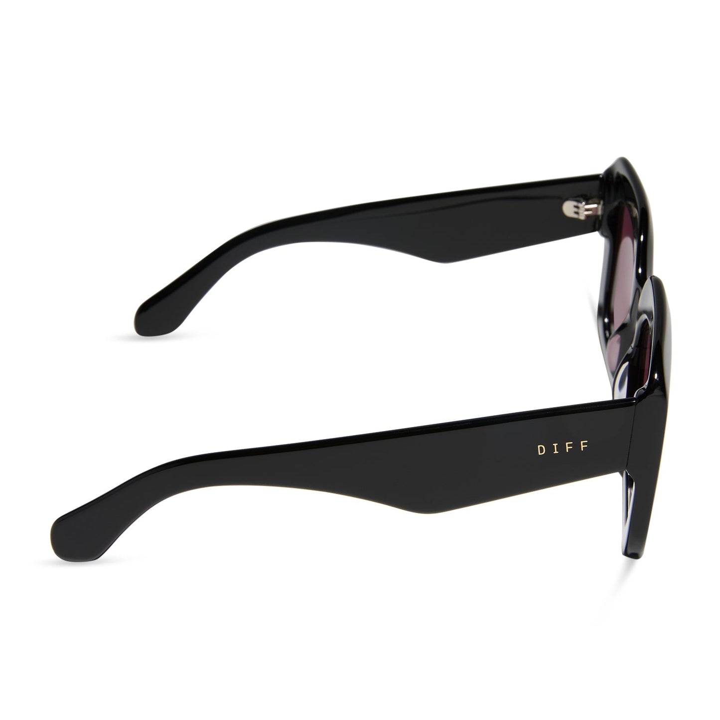 GIADA - BLACK + AUBERGINE W SILVER FLASH SUNGLASSES