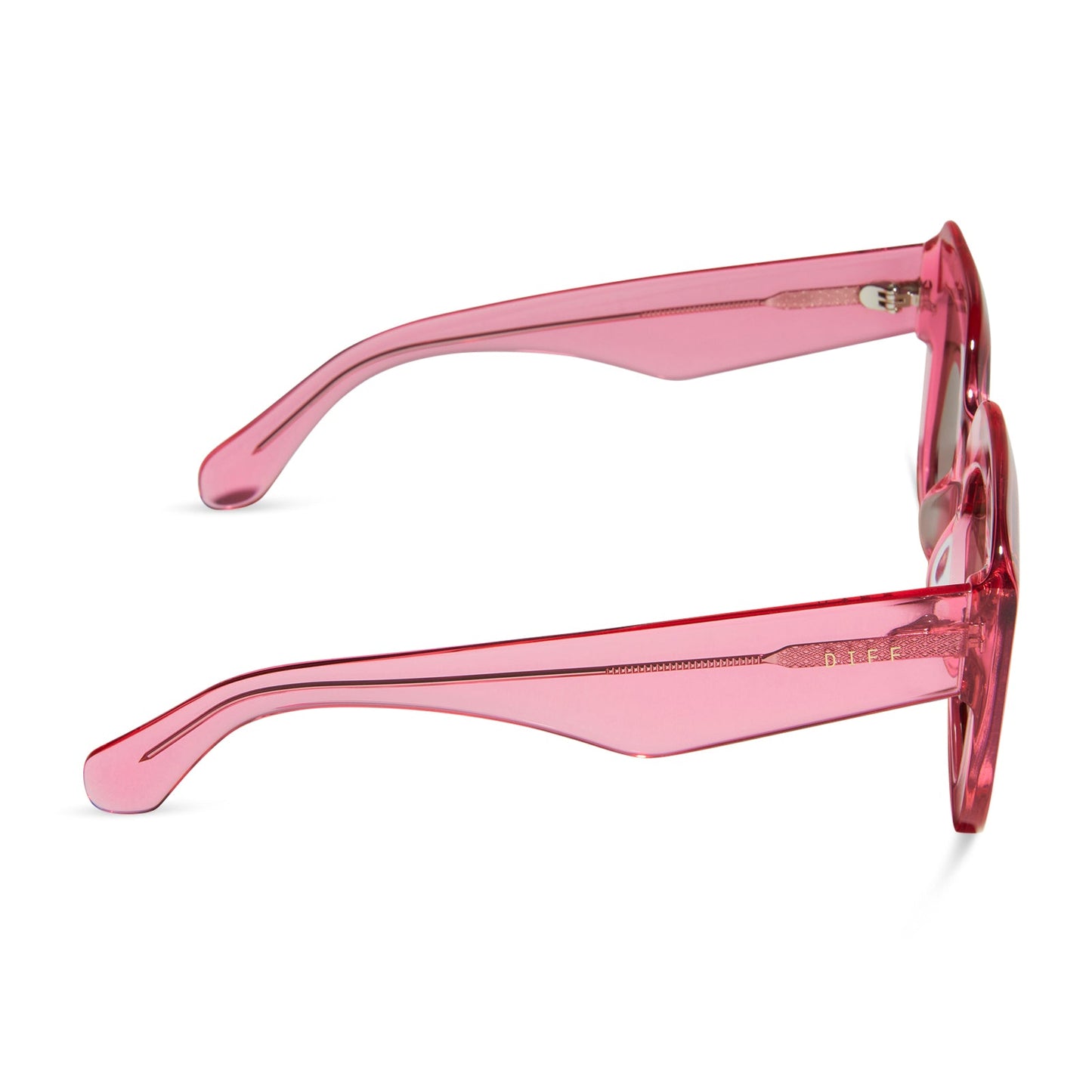 GIADA - CANDY PINK CRYSTAL + BROWN SUNGLASSES