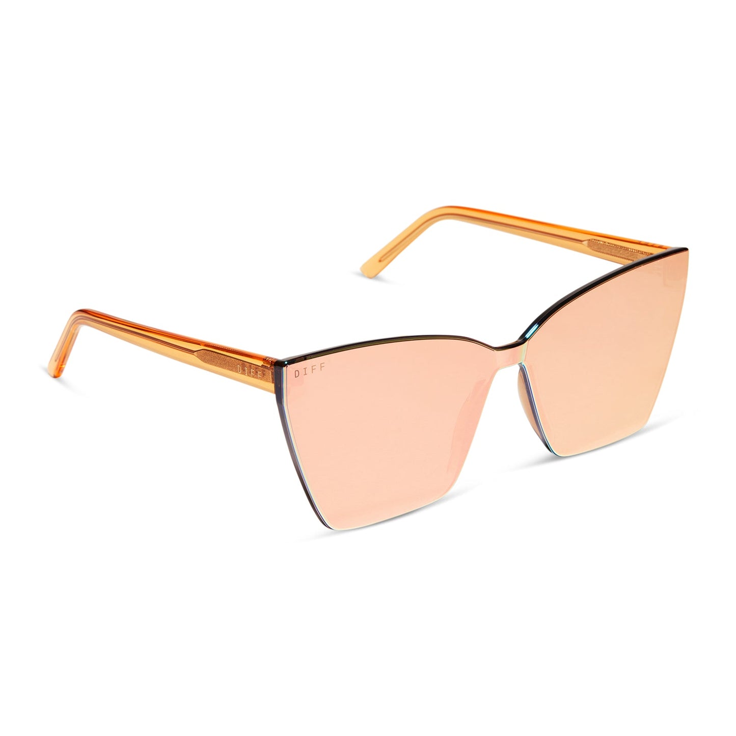 GOLDIE - APRICOT CRYSTAL + PEACH MIRROR SUNGLASSES