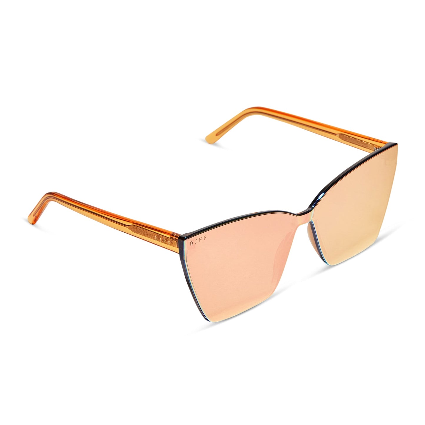 GOLDIE - APRICOT CRYSTAL + PEACH MIRROR SUNGLASSES