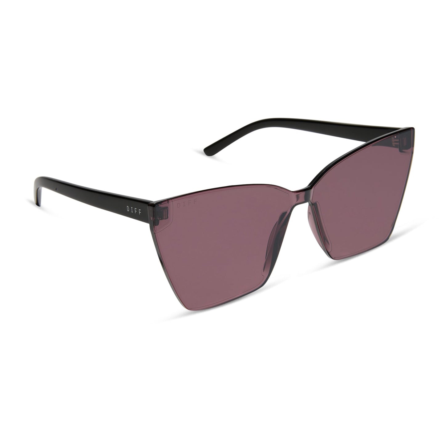 GOLDIE - BLACK + AUBERGINE W SILVER FLASH SUNGLASSES