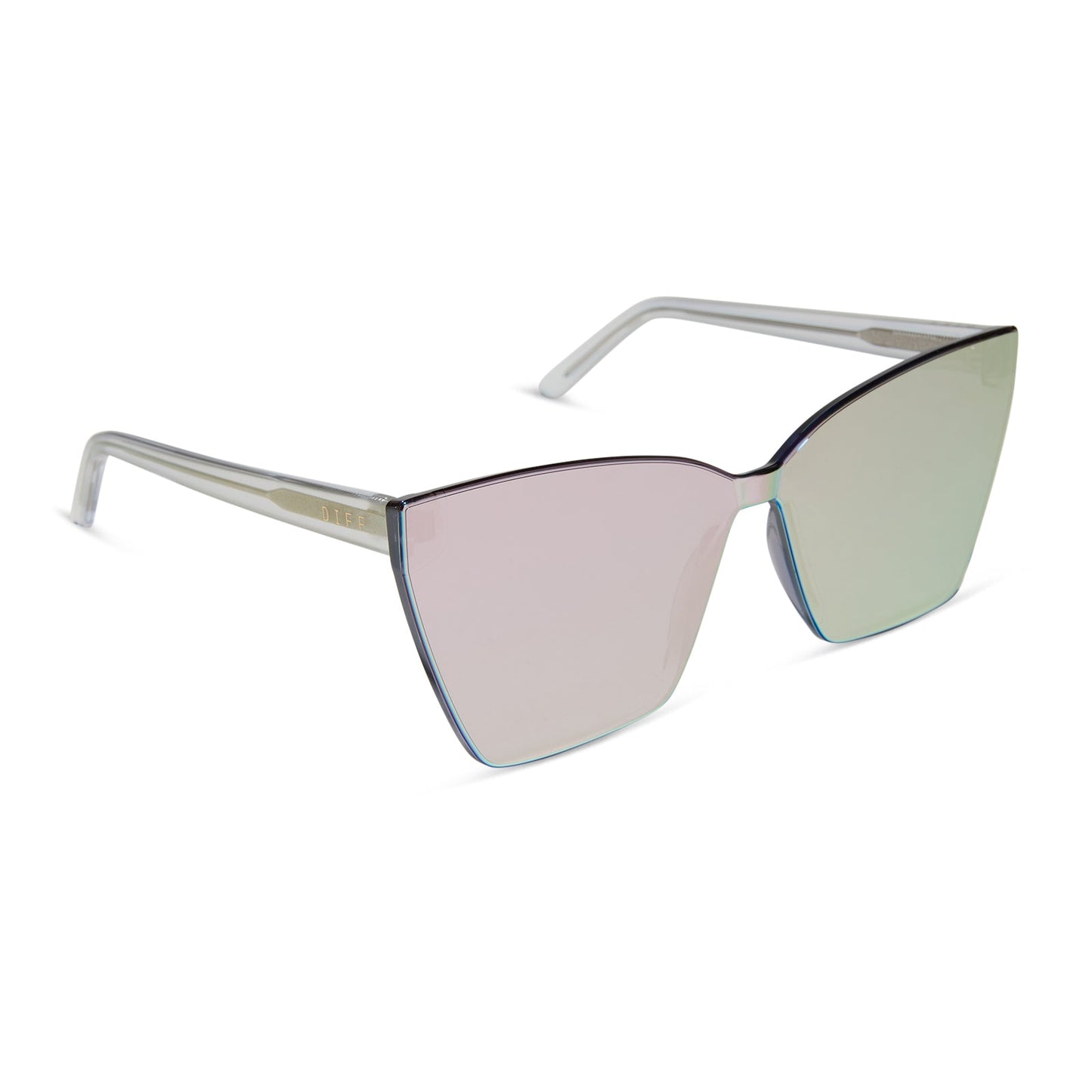 GOLDIE - OPALESCENT PINK + CHERRY BLOSSOM MIRROR SUNGLASSES