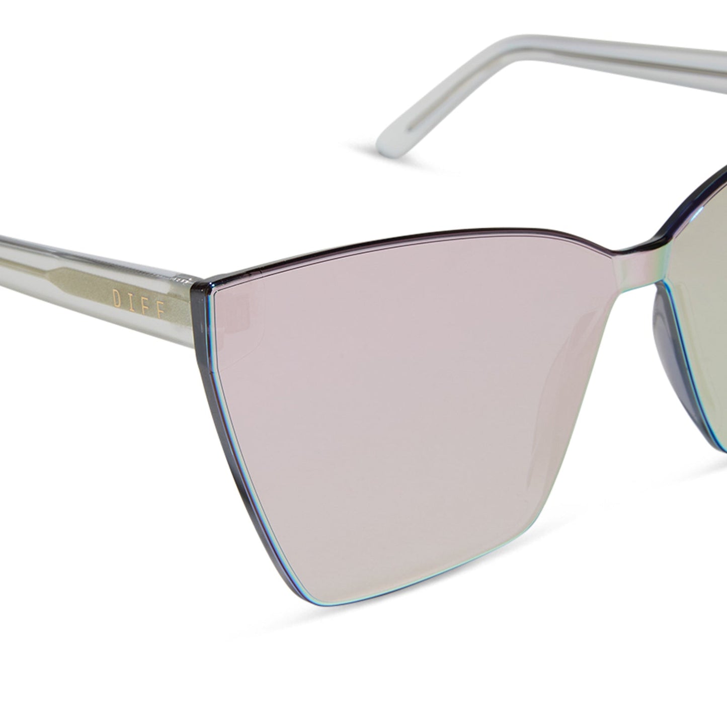 GOLDIE - OPALESCENT PINK + CHERRY BLOSSOM MIRROR SUNGLASSES