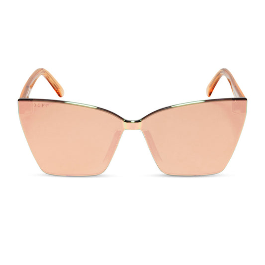 GOLDIE XS - APRICOT CRYSTAL + PEACH MIRROR SUNGLASSES