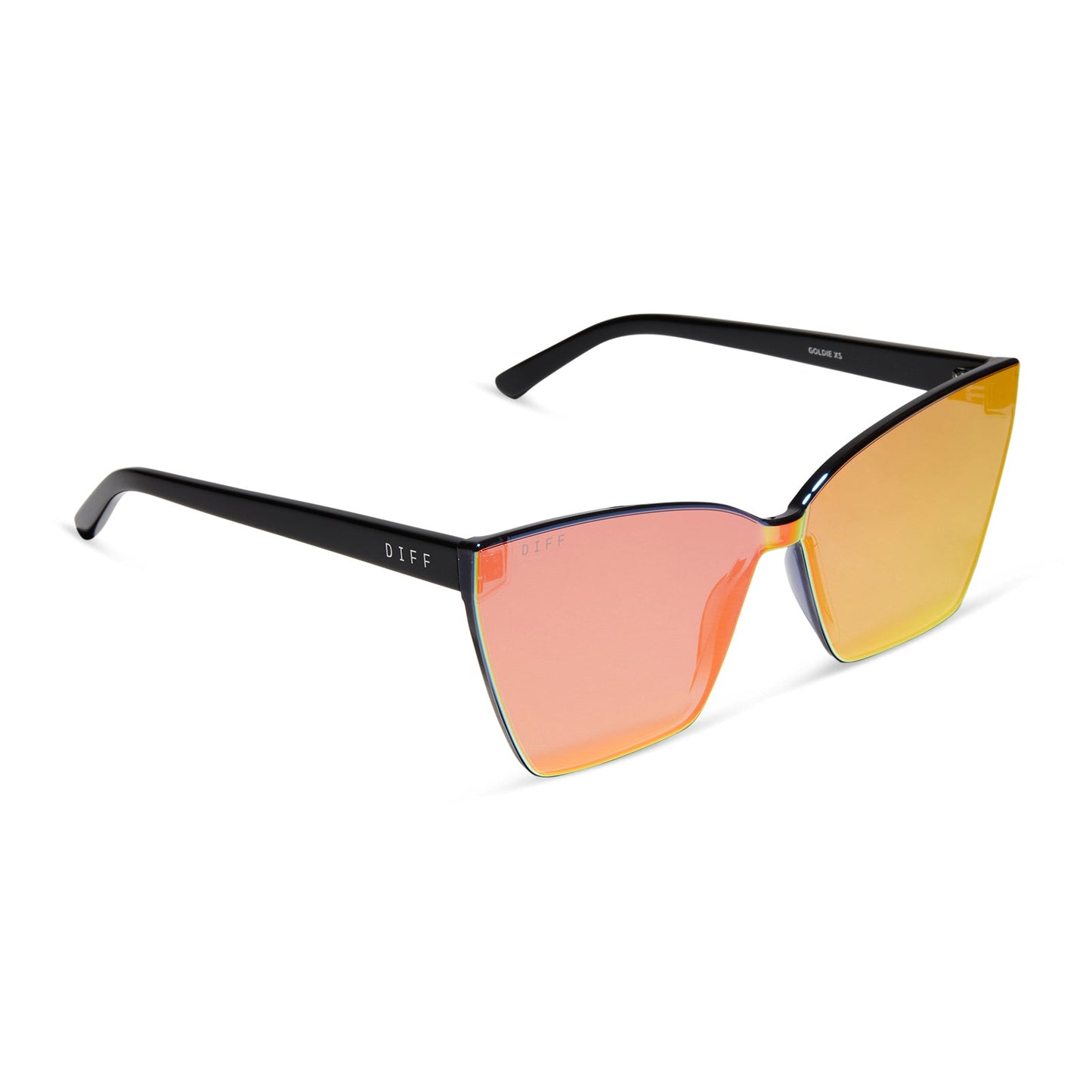 GOLDIE XS - BLACK + SUNSET MIRROR SUNGLASSES