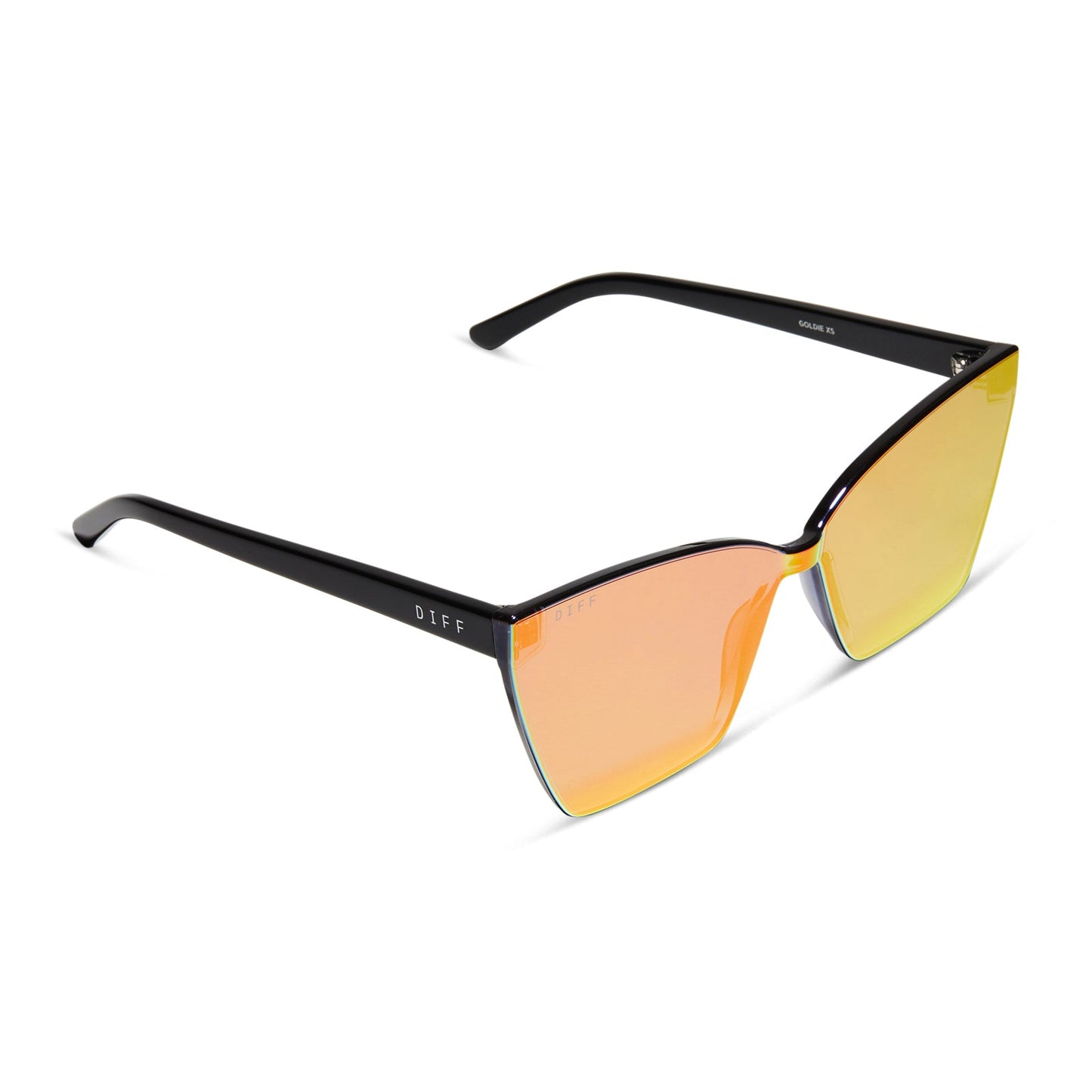 GOLDIE XS - BLACK + SUNSET MIRROR SUNGLASSES