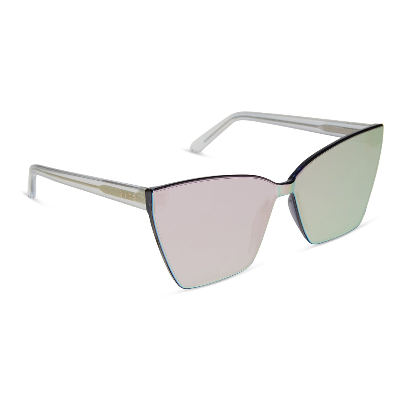 GOLDIE XS - OPALESCENT PINK + CHERRY BLOSSOM MIRROR SUNGLASSES