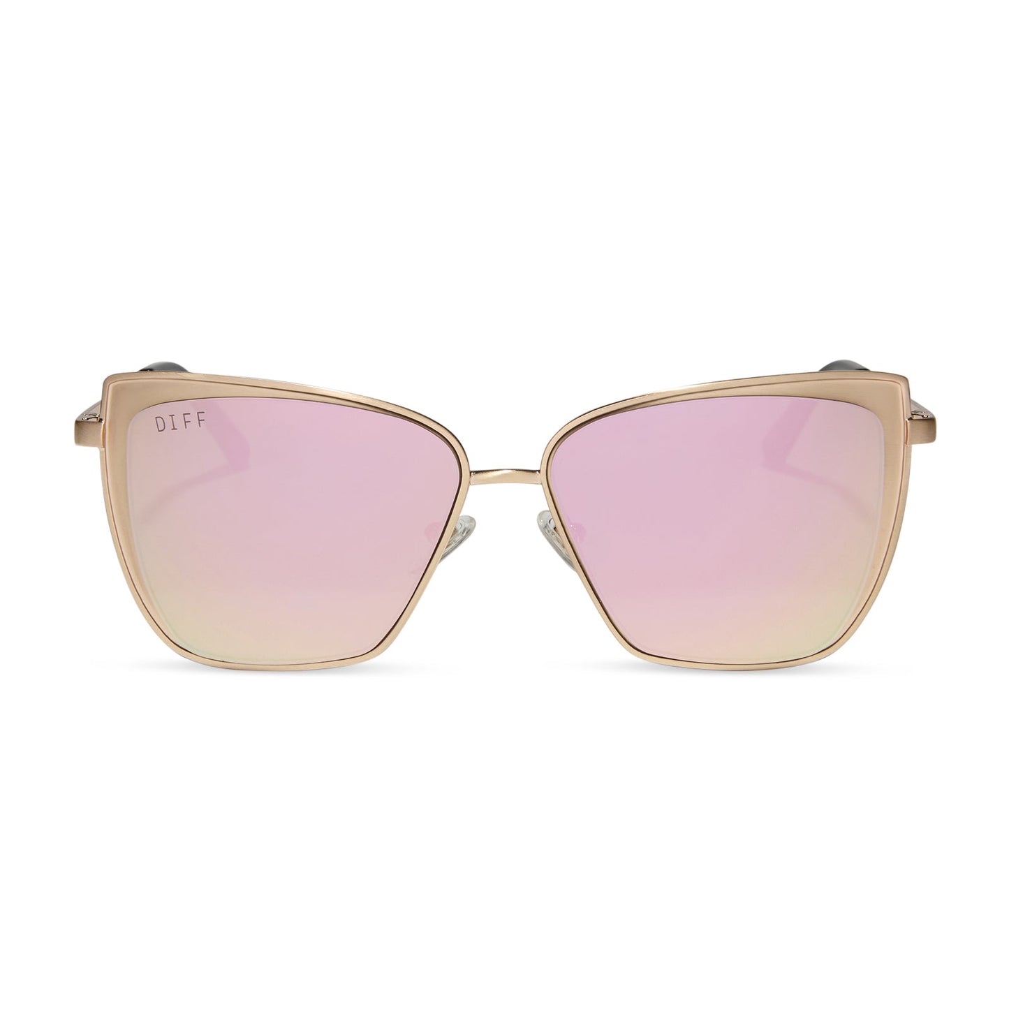 GRACE - BRUSHED GOLD + CHERRY BLOSSOM MIRROR SUNGLASSES