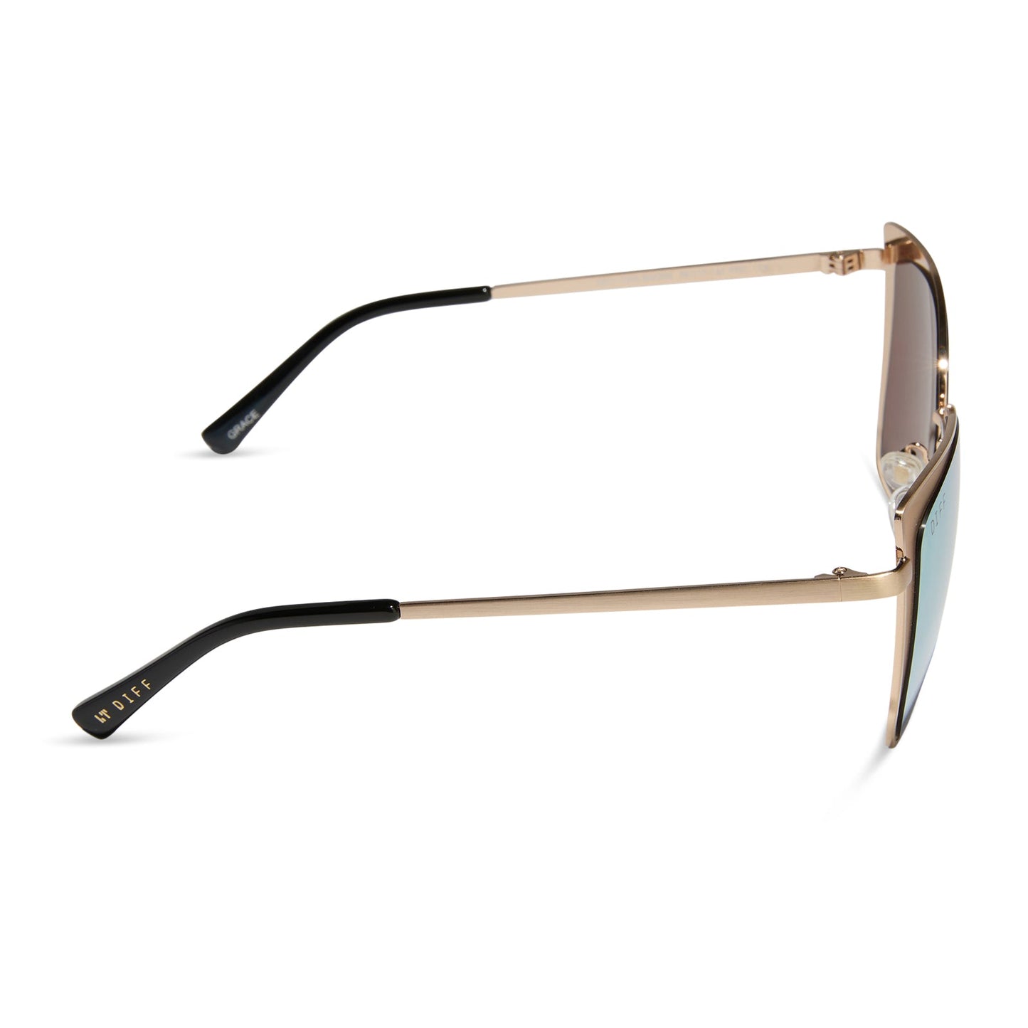 GRACE - BRUSHED GOLD + CHERRY BLOSSOM MIRROR SUNGLASSES