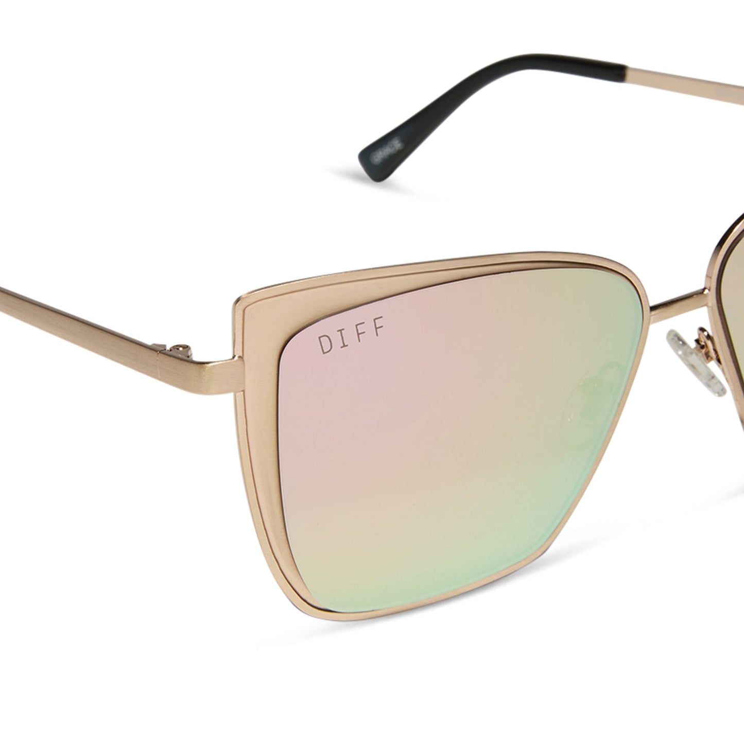 GRACE - BRUSHED GOLD + CHERRY BLOSSOM MIRROR SUNGLASSES