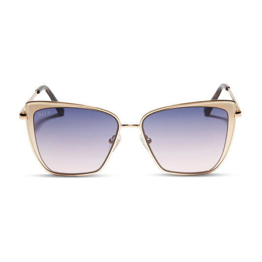 GRACE - GOLD + LAVENDER ROSE GRADIENT SUNGLASSES