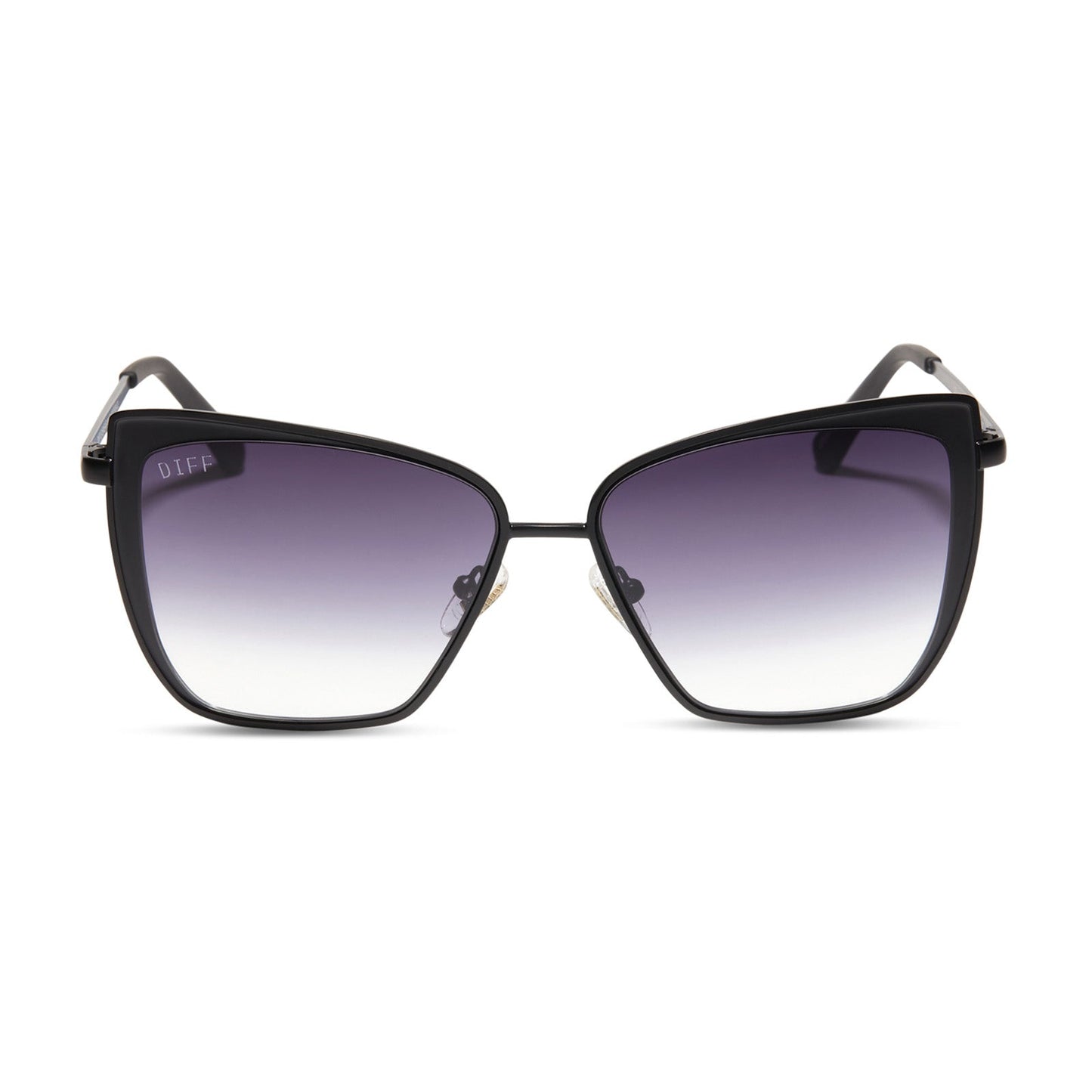 GRACE - MATTE BLACK + GREY GRADIENT SHARP SUNGLASSES