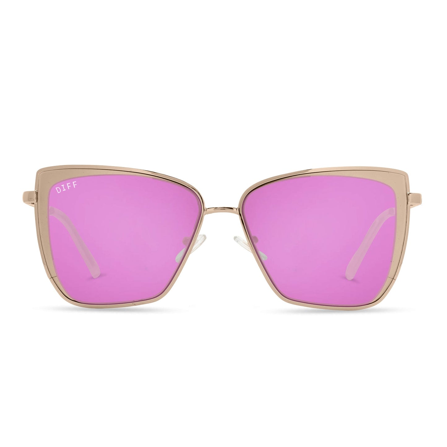 GRACE - ROSE GOLD + PINK MIRROR SUNGLASSES