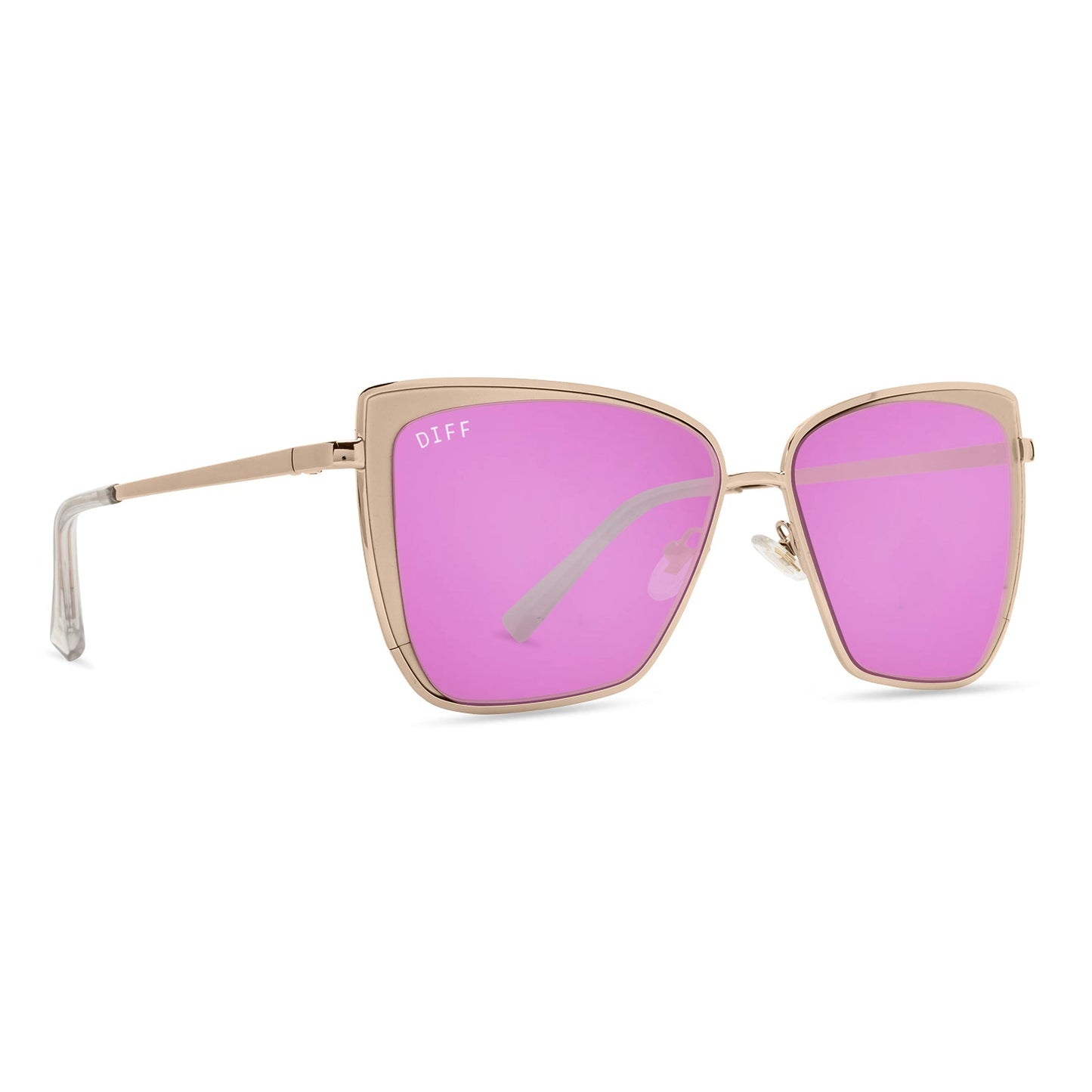 GRACE - ROSE GOLD + PINK MIRROR SUNGLASSES