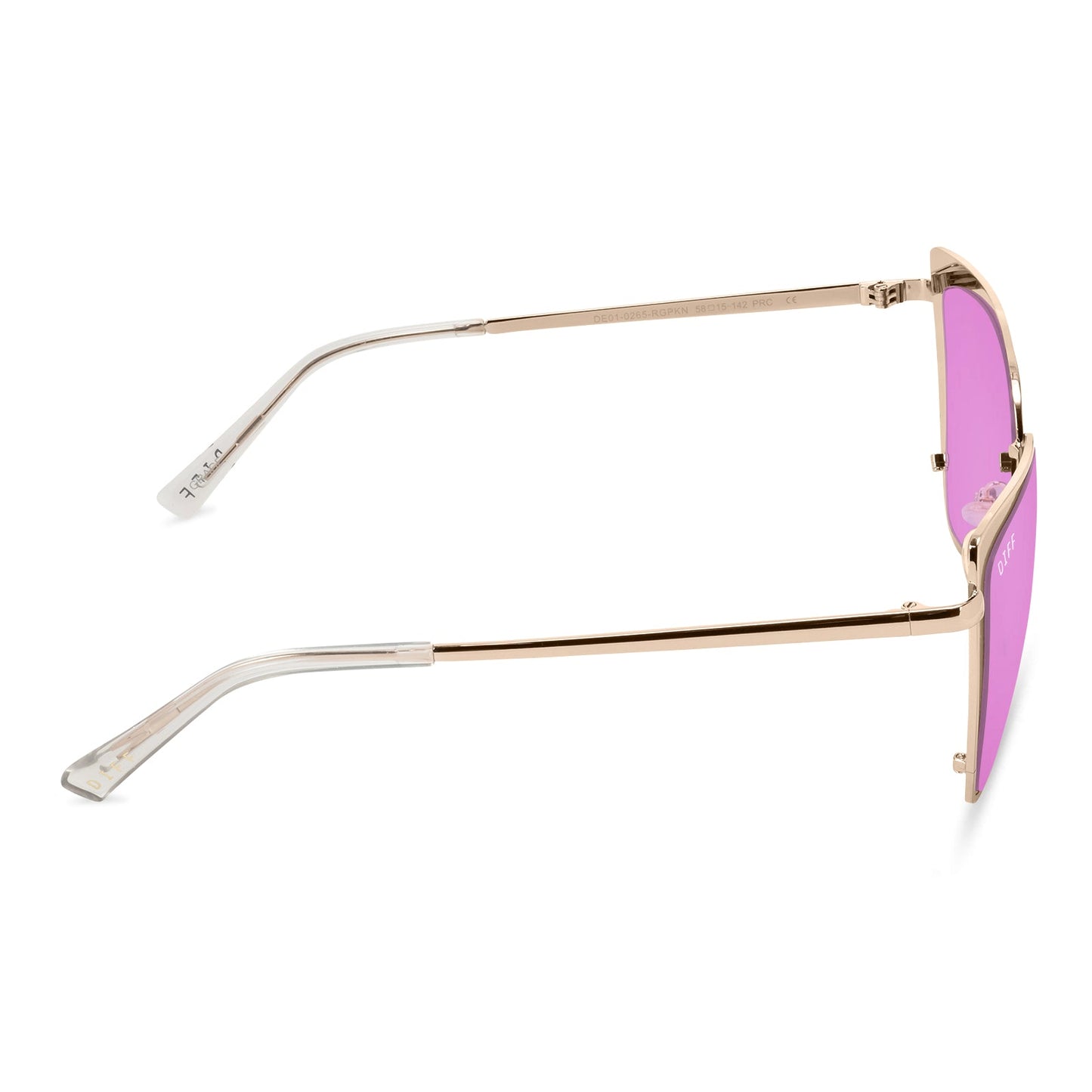 GRACE - ROSE GOLD + PINK MIRROR SUNGLASSES