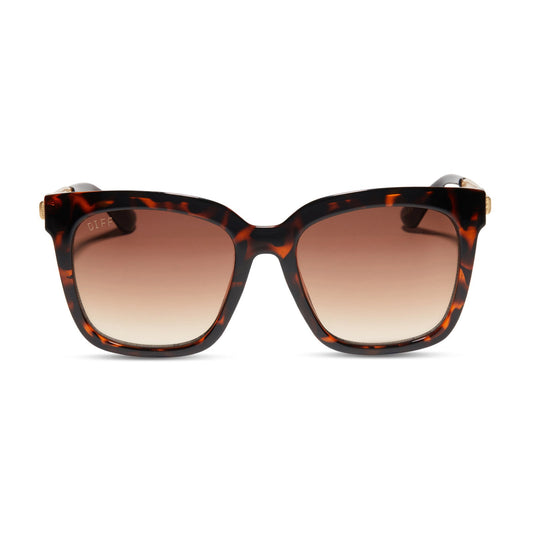 HAILEY - BLACK BROWN TORTOISE + LIGHT BROWN GRADIENT SUNGLASSES