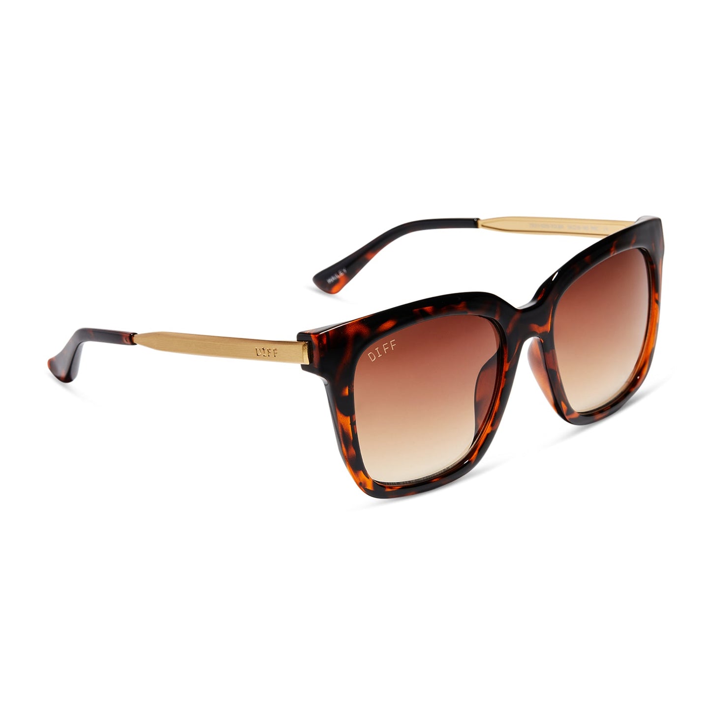 HAILEY - BLACK BROWN TORTOISE + LIGHT BROWN GRADIENT SUNGLASSES