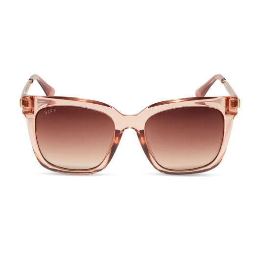 HAILEY - NUDE CRYSTAL + BROWN GRADIENT SUNGLASSES