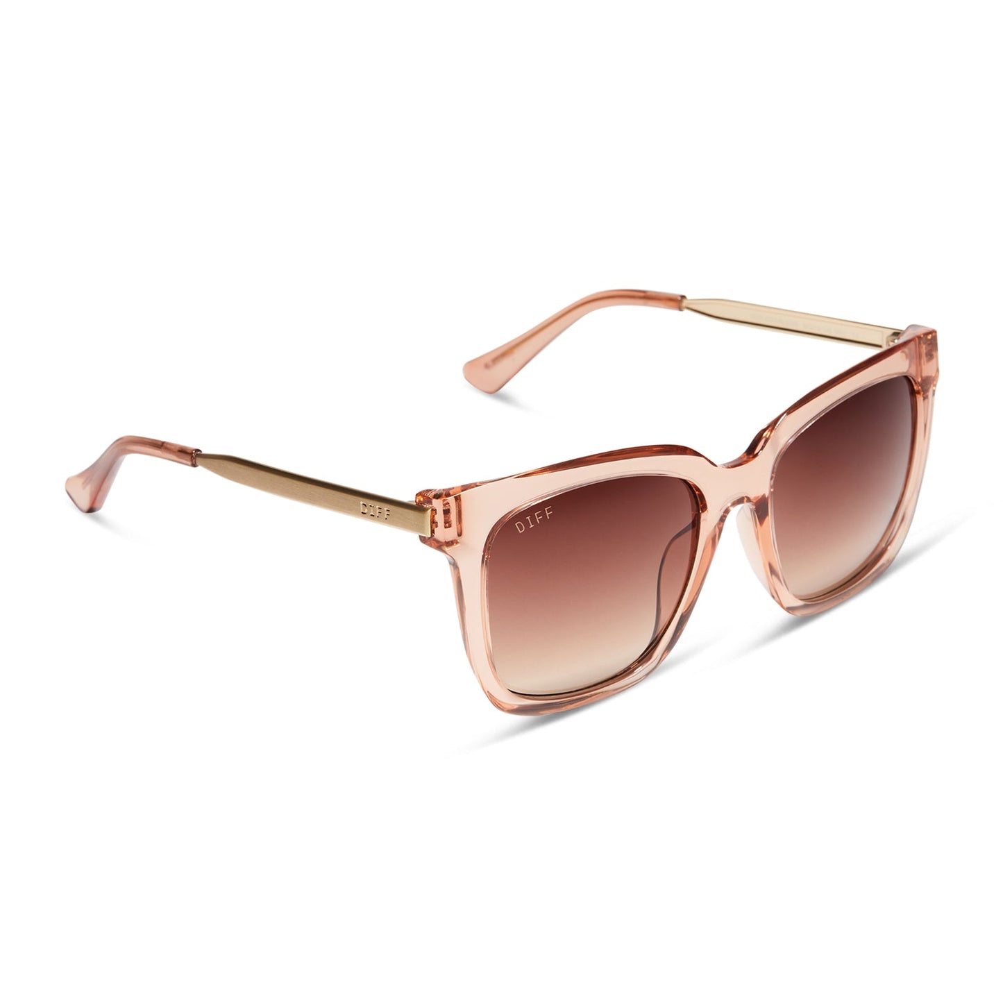 HAILEY - NUDE CRYSTAL + BROWN GRADIENT SUNGLASSES