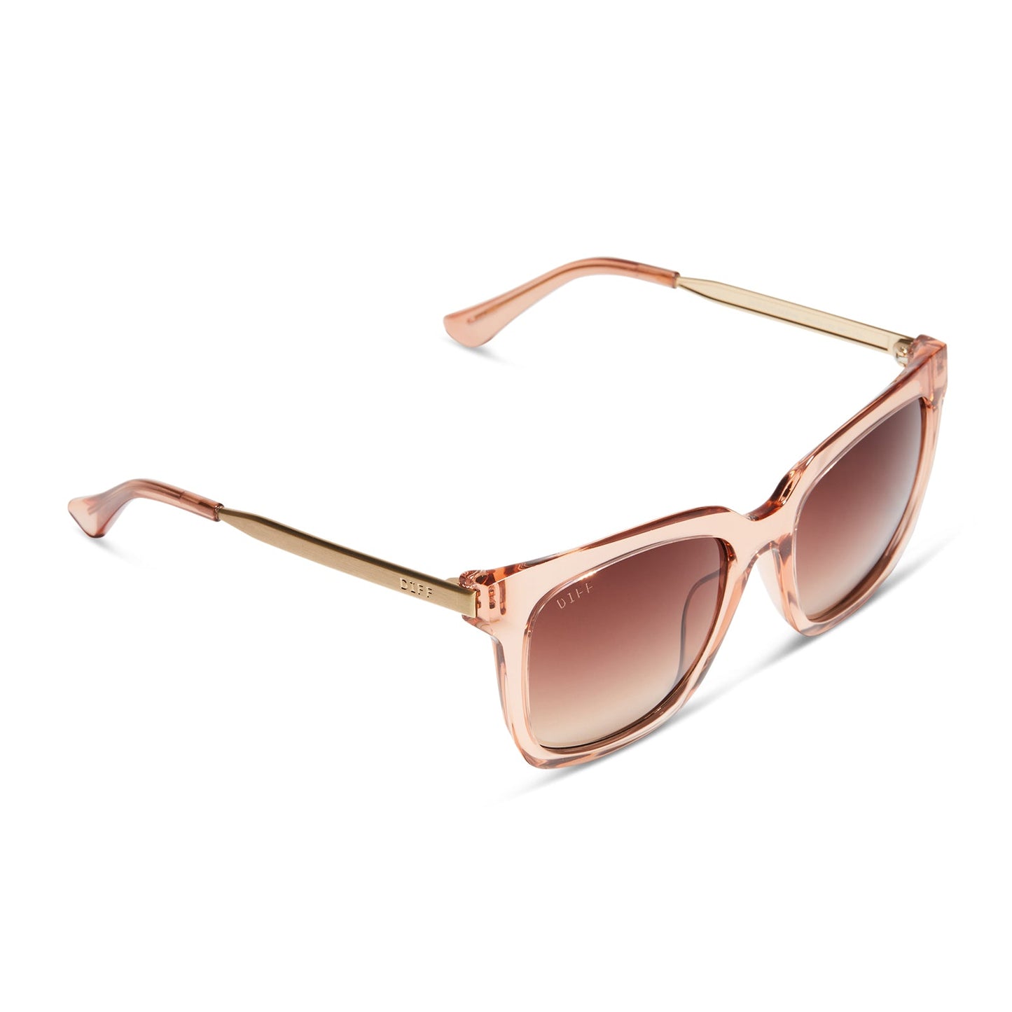 HAILEY - NUDE CRYSTAL + BROWN GRADIENT SUNGLASSES