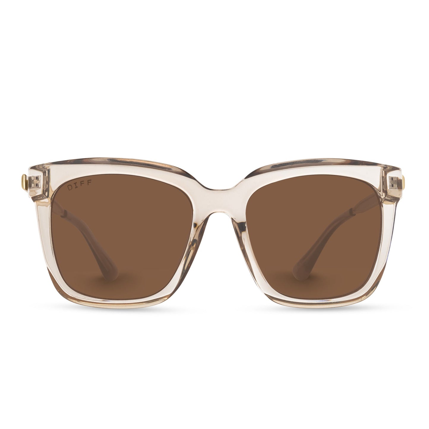 HAILEY - VINTAGE CRYSTAL + BROWN SUNGLASSES