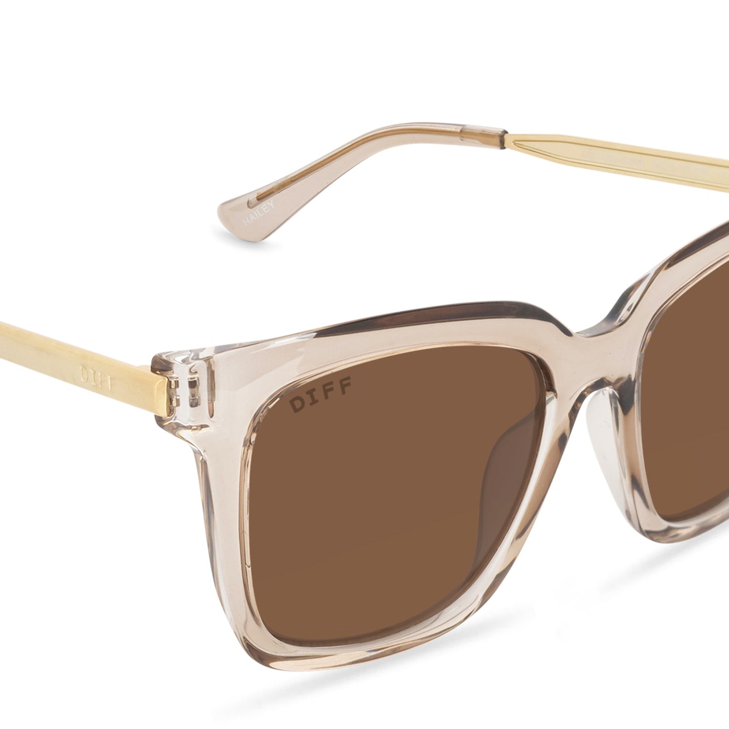 HAILEY - VINTAGE CRYSTAL + BROWN SUNGLASSES