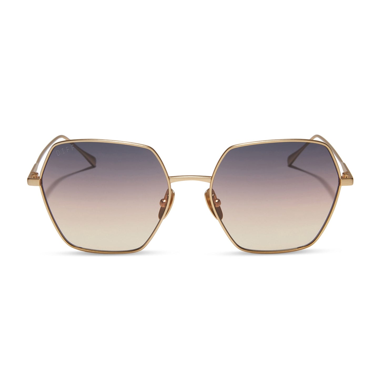 HARLOWE - BRUSHED GOLD + TWILIGHT GRADIENT SUNGLASSES