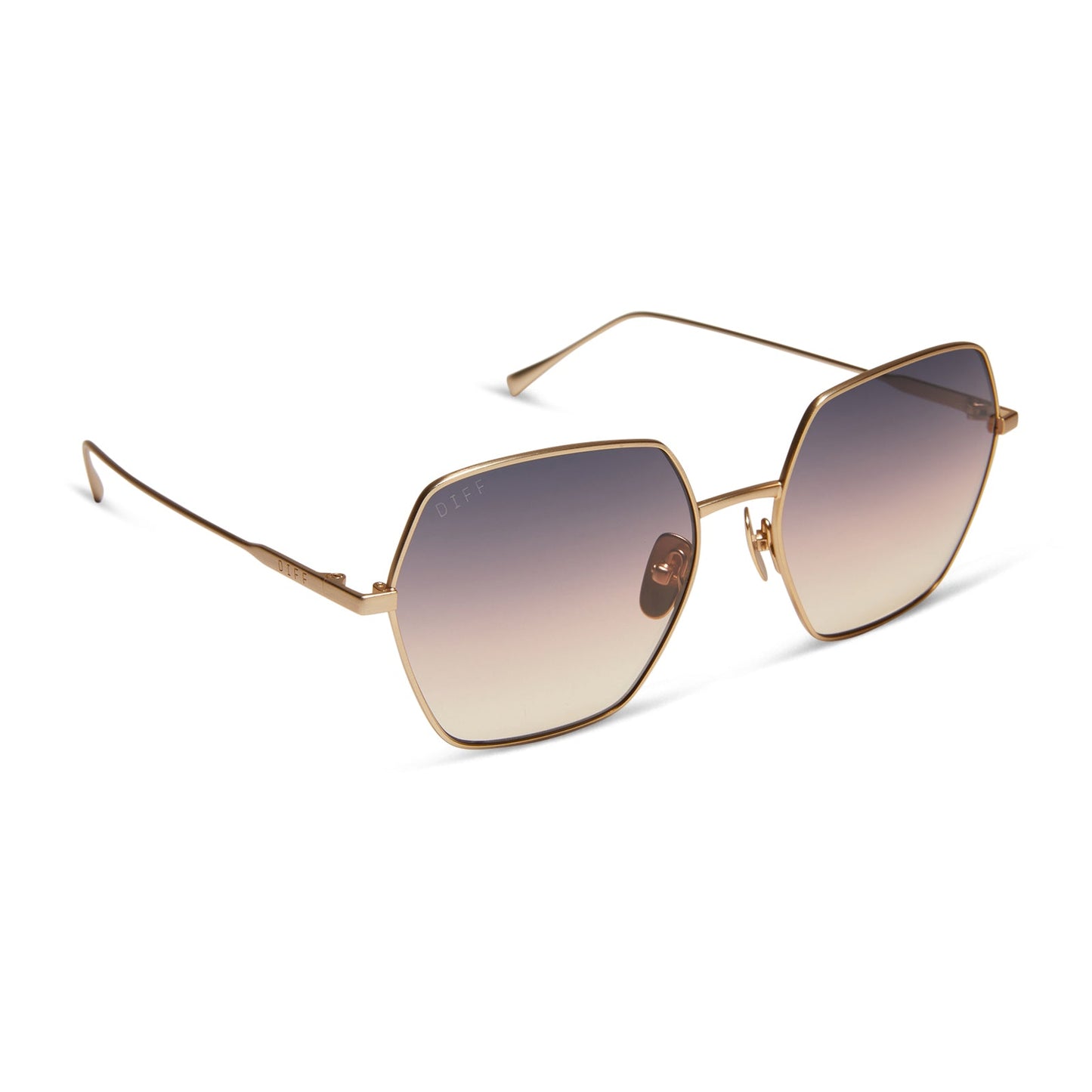 HARLOWE - BRUSHED GOLD + TWILIGHT GRADIENT SUNGLASSES