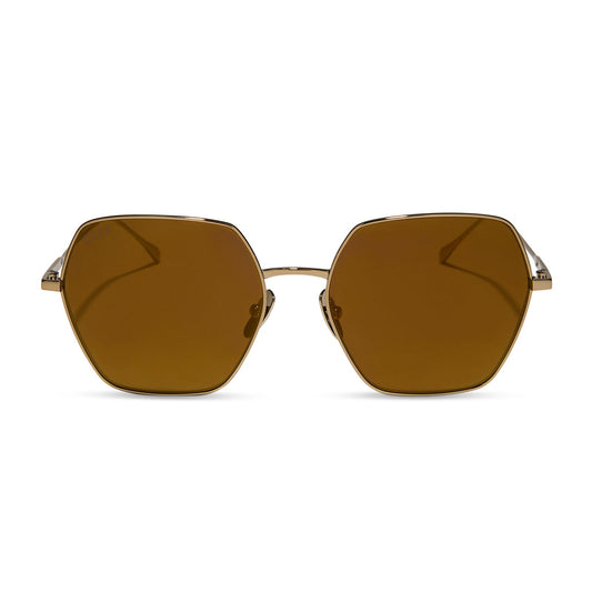 HARLOWE - COPPER METAL + BROWN GOLD FLASH + POLARIZED SUNGLASSES