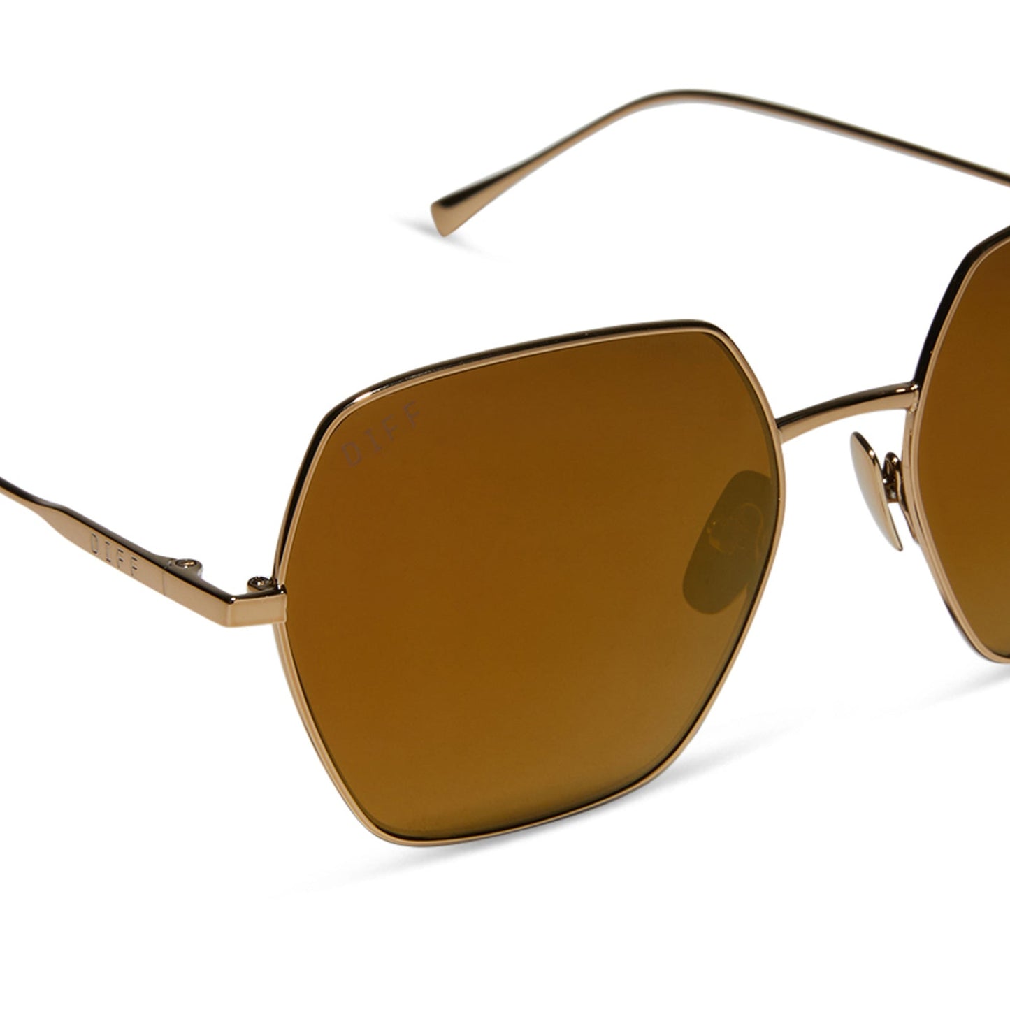 HARLOWE - COPPER METAL + BROWN GOLD FLASH + POLARIZED SUNGLASSES