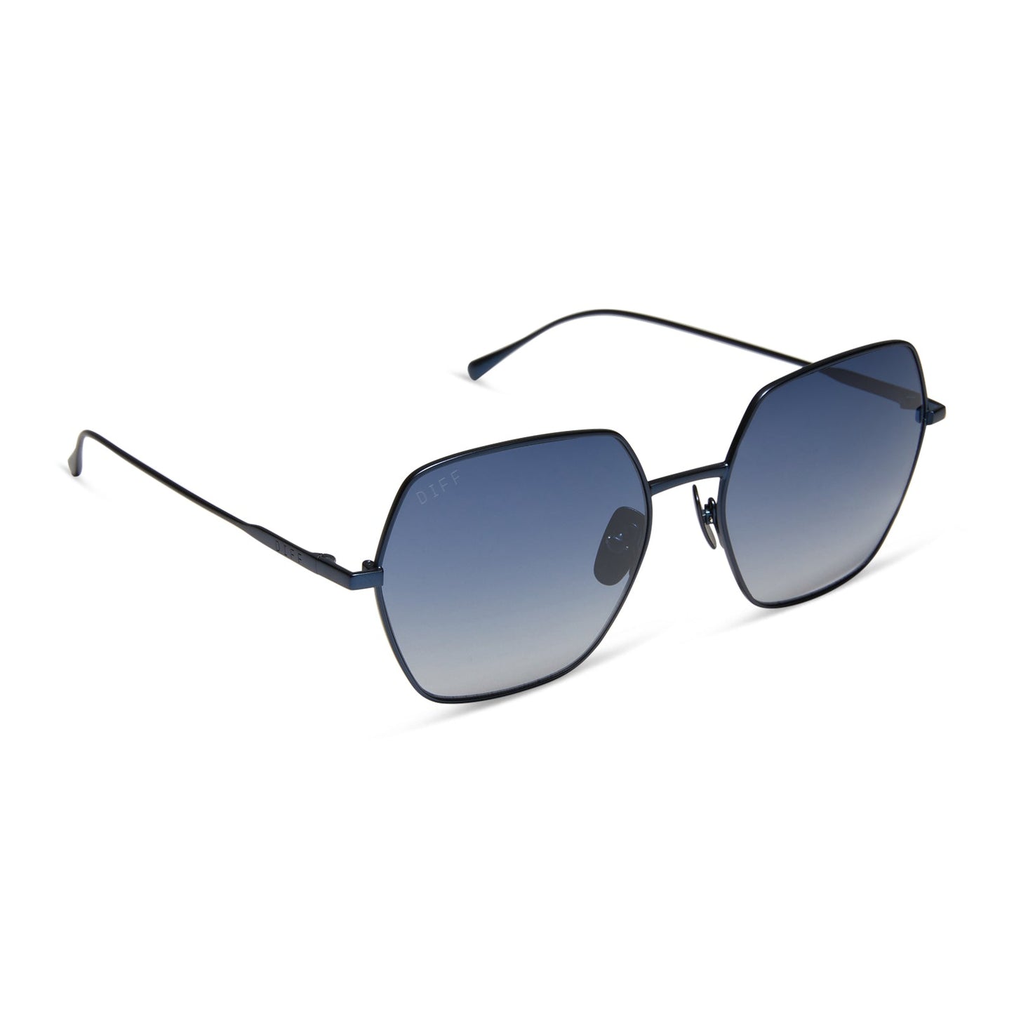 HARLOWE - DEEP NAVY METAL + AEGEAN BLUE FLASH SUNGLASSES