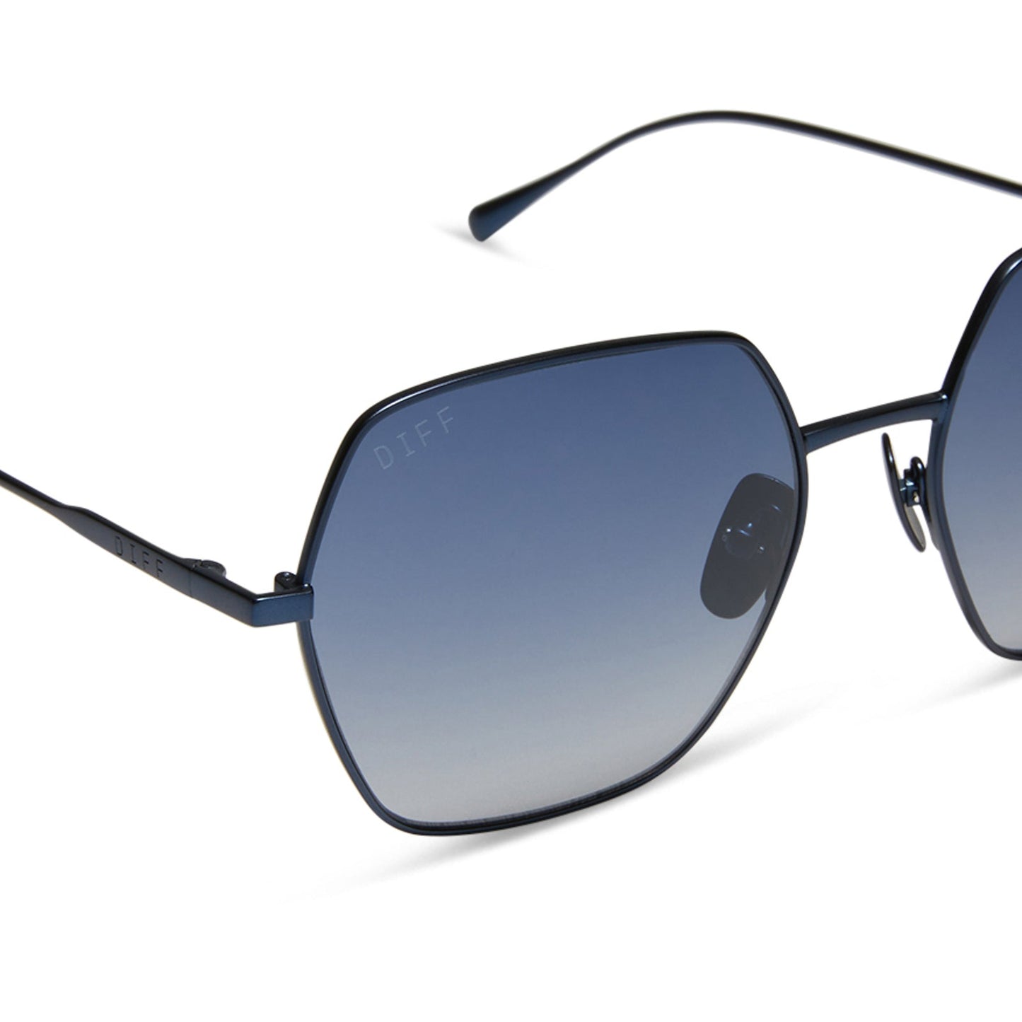 HARLOWE - DEEP NAVY METAL + AEGEAN BLUE FLASH SUNGLASSES