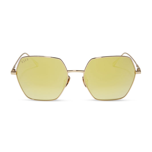 HARLOWE - GOLD + BRILLIANT GOLD MIRROR SUNGLASSES