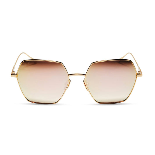 HARLOWE - GOLD + TAUPE FLASH SUNGLASSES