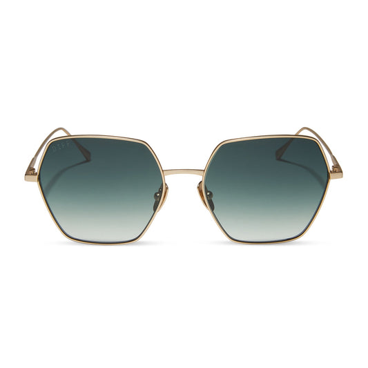 HARLOWE - MATTE GOLD + G15 GRADIENT SUNGLASSES