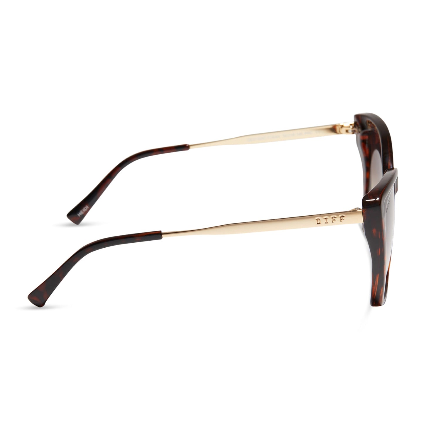 HEIDI - BLACK BROWN TORTOISE + BROWN GRADIENT SHARP SUNGLASSES