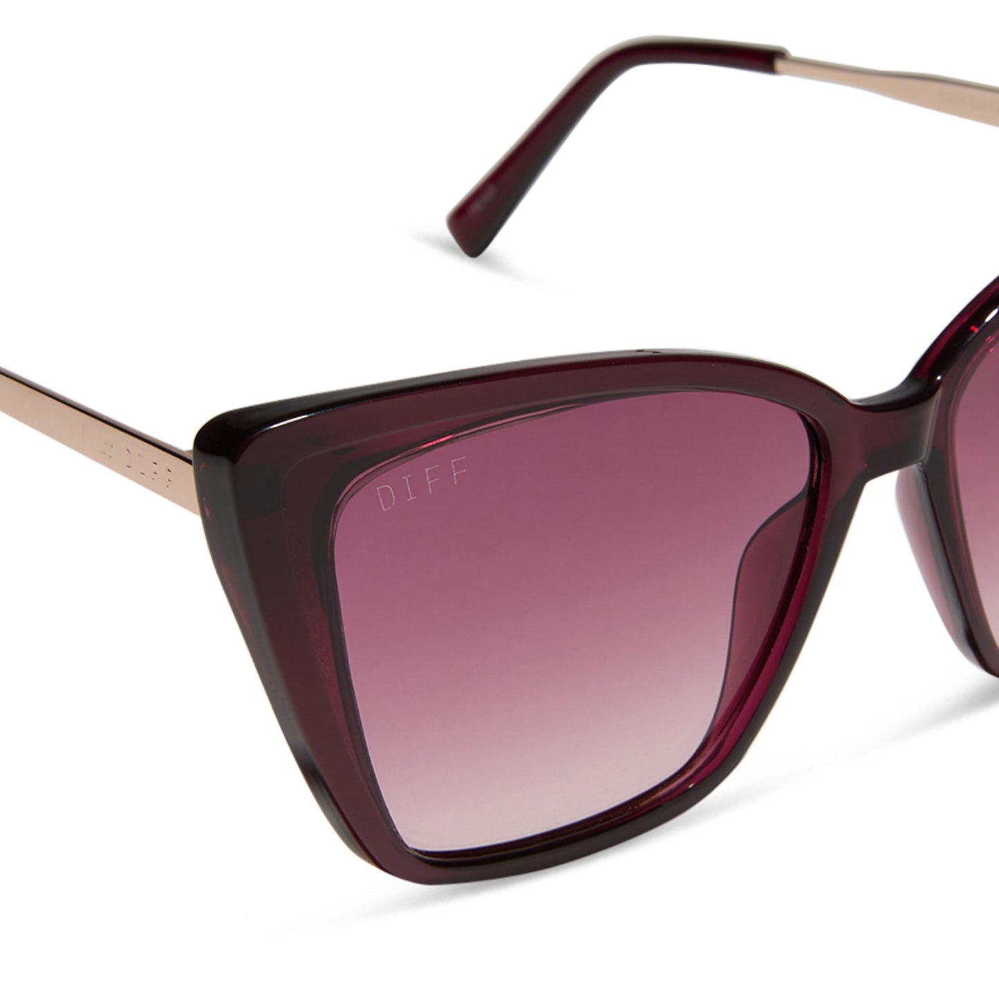 HEIDI - BURGUNDY CRYSTAL + WINE GRADIENT SUNGLASSES