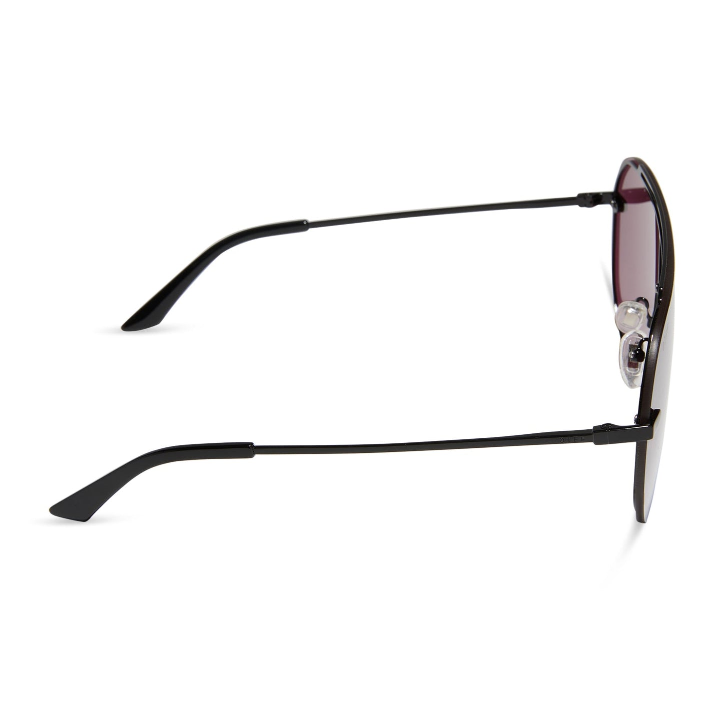 IMANI - BLACK + AUBERGINE W SILVER FLASH SUNGLASSES