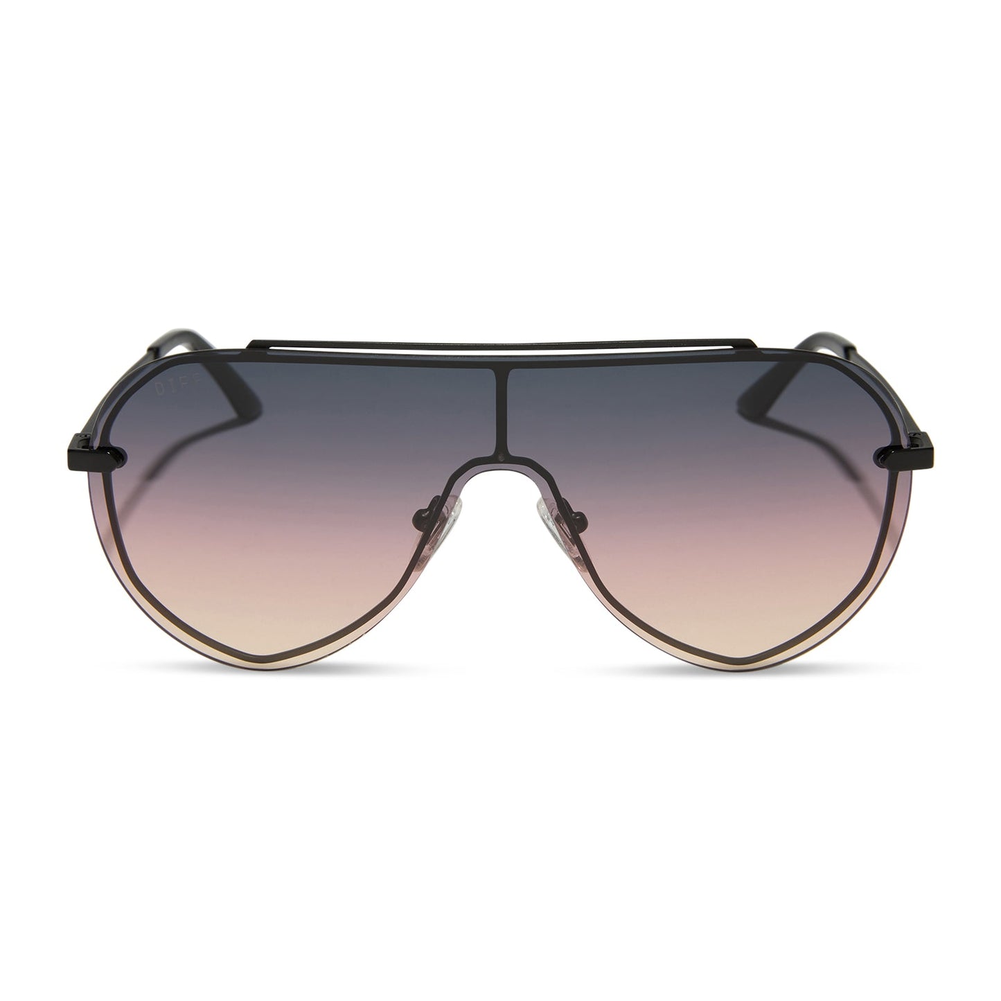 IMANI - BRUSHED BLACK + TWILIGHT GRADIENT SUNGLASSES