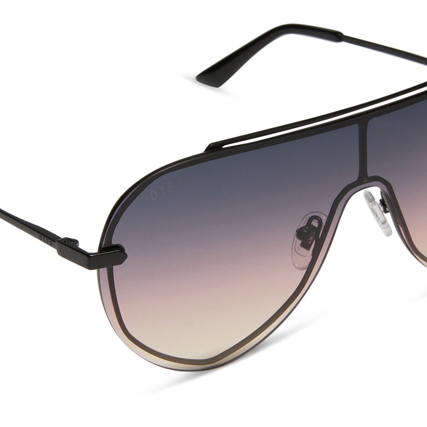 IMANI - BRUSHED BLACK + TWILIGHT GRADIENT SUNGLASSES