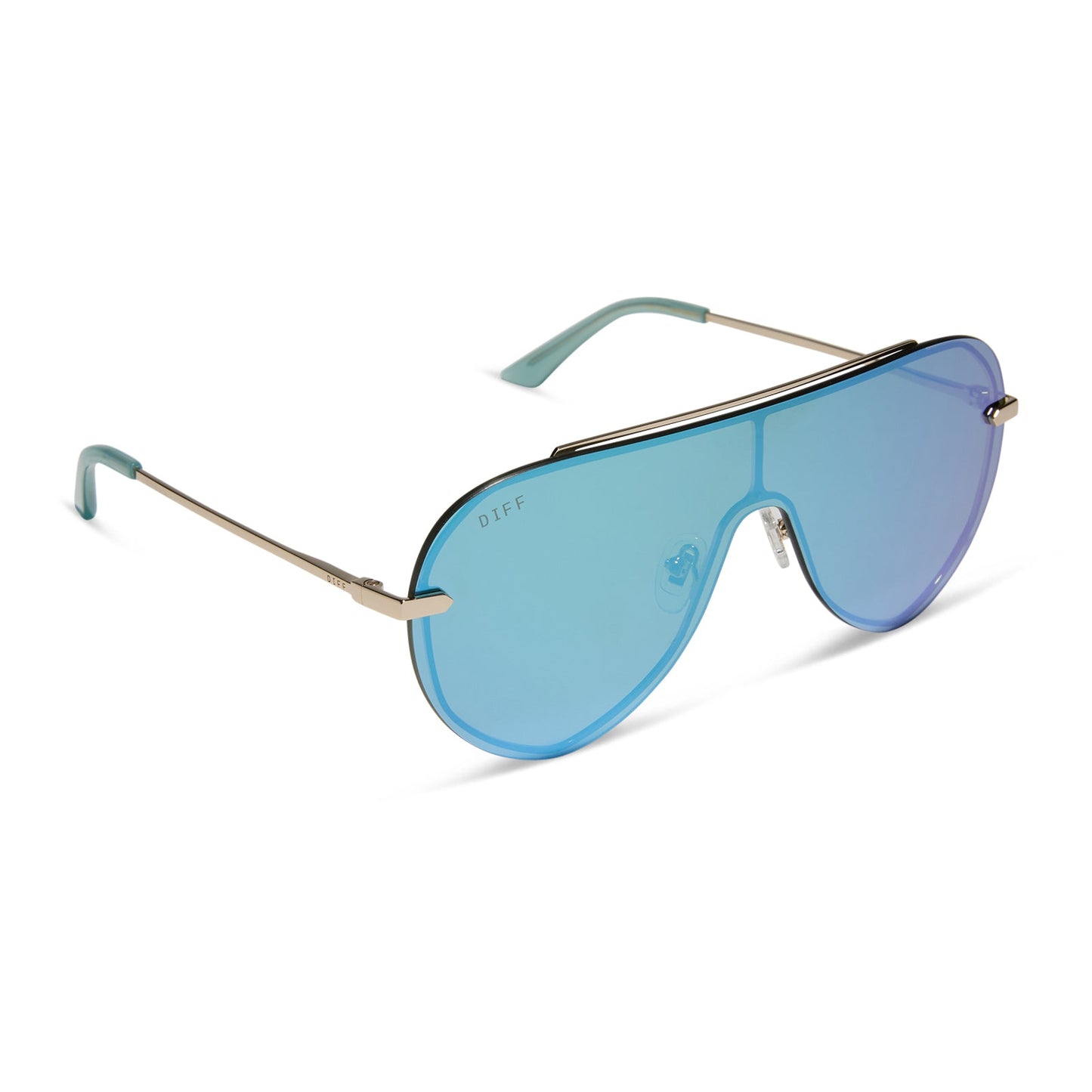 IMANI - GOLD + AQUATIC AWE MIRROR SUNGLASSES