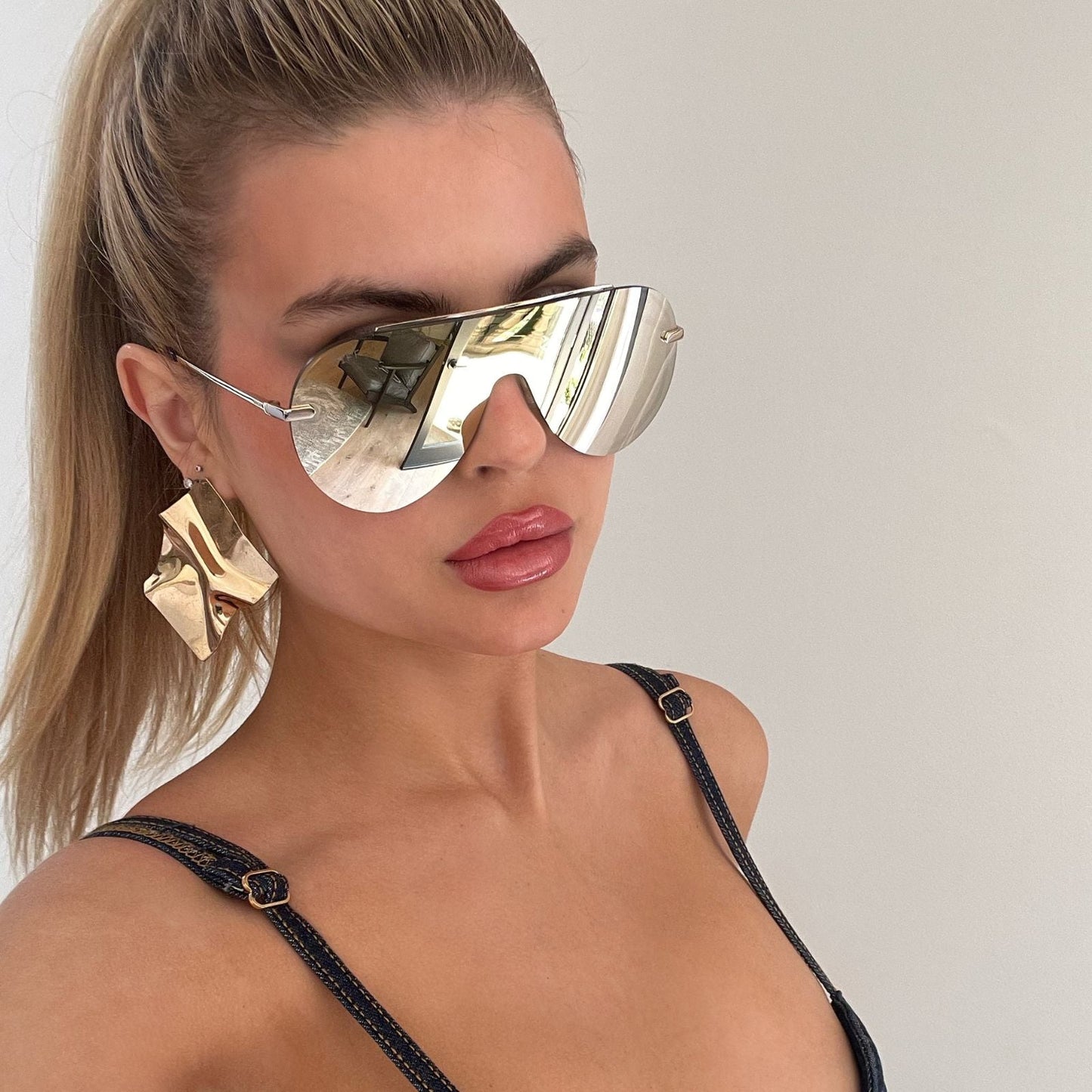 IMANI - GOLD + BRILLIANT GOLD MIRROR SUNGLASSES